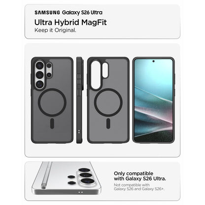 Etui MagSafe dla Samsung Galaxy S26 Ultra S948, Spigen, Ultra Hybrid, Czarne Satynowe ACS10681