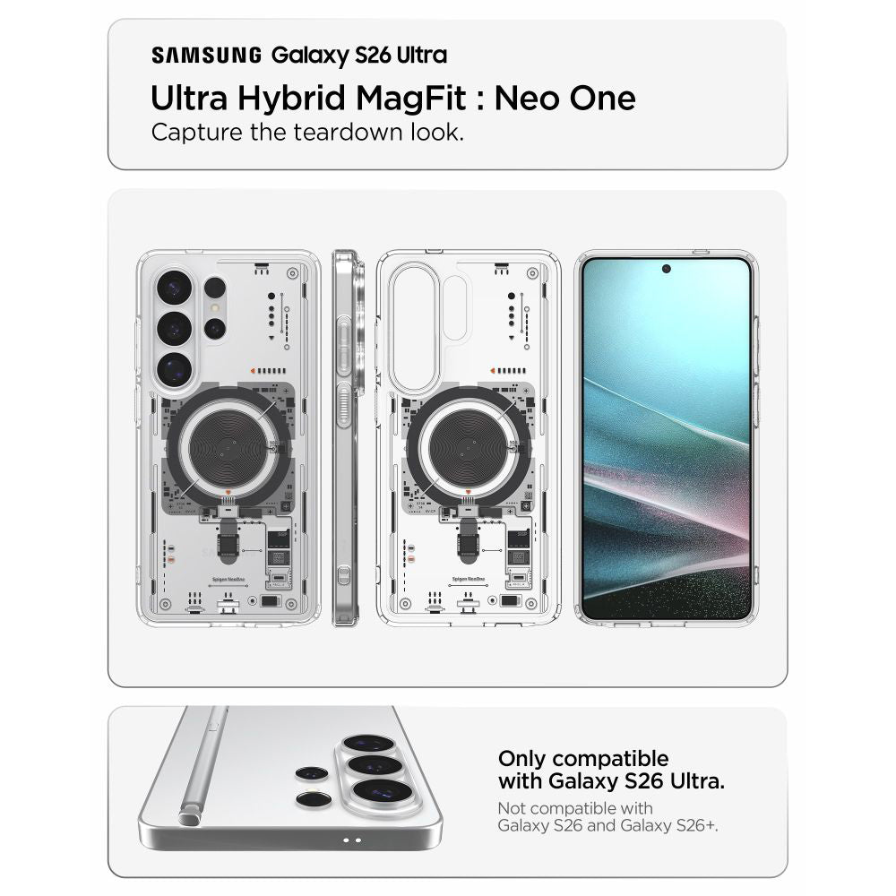 Etui MagSafe dla Samsung Galaxy S26 Ultra S948, Spigen, Ultra Hybrid Neo One, Przezroczyste ACS11206