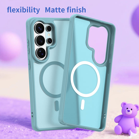 MagSafe Case for Samsung Galaxy S26 Ultra, Techsuit, HaloFrost II, Light Green