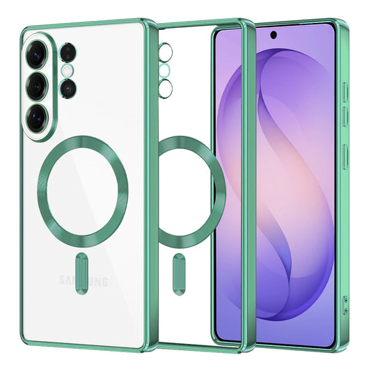 Etui MagSafe dla Samsung Galaxy S26 Ultra, Techsuit, Luxury Crystal, Jasnozielone.