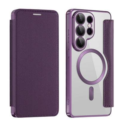 MagSafe Case for Samsung Galaxy S26 Ultra, Techsuit, SmartMag Book, Purple