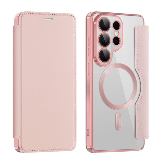 Etui MagSafe dla Samsung Galaxy S26 Ultra, Techsuit, SmartMag Book, Różowy