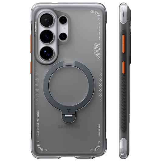 Etui MagSafe dla Samsung Galaxy S26 Ultra, Torras, Ostand Spin Air, Szary