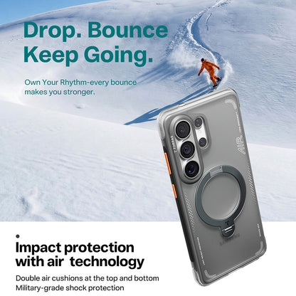 Etui MagSafe dla Samsung Galaxy S26 Ultra, Torras, Ostand Spin Air, Szary