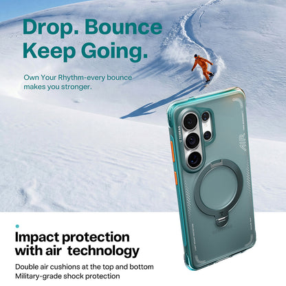 MagSafe Case for Samsung Galaxy S26 Ultra, Torras, Ostand Spin Air, Green