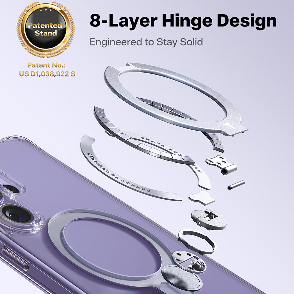 Etui MagSafe dla Samsung Galaxy S26 Ultra, Torras, Ostand Spin, Przezroczyste