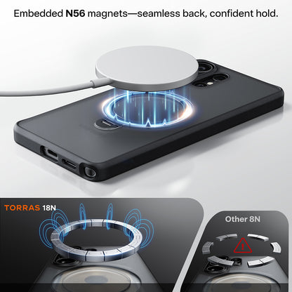 Etui MagSafe dla Samsung Galaxy S26 Ultra, Torras, Ostand Spin, Przezroczyste