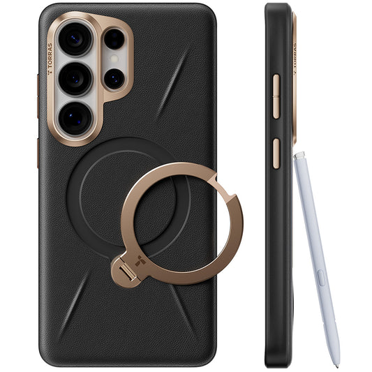 Etui MagSafe dla Samsung Galaxy S26 Ultra, Torras, QPRO Leather, Czarne