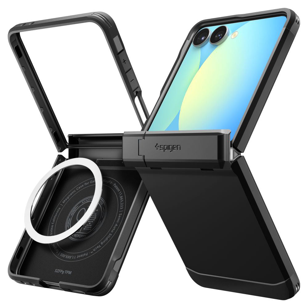 Etui MagSafe dla Samsung Galaxy Z Flip7 F766, Spigen, Tough Armor Pro, Czarne ACS09561