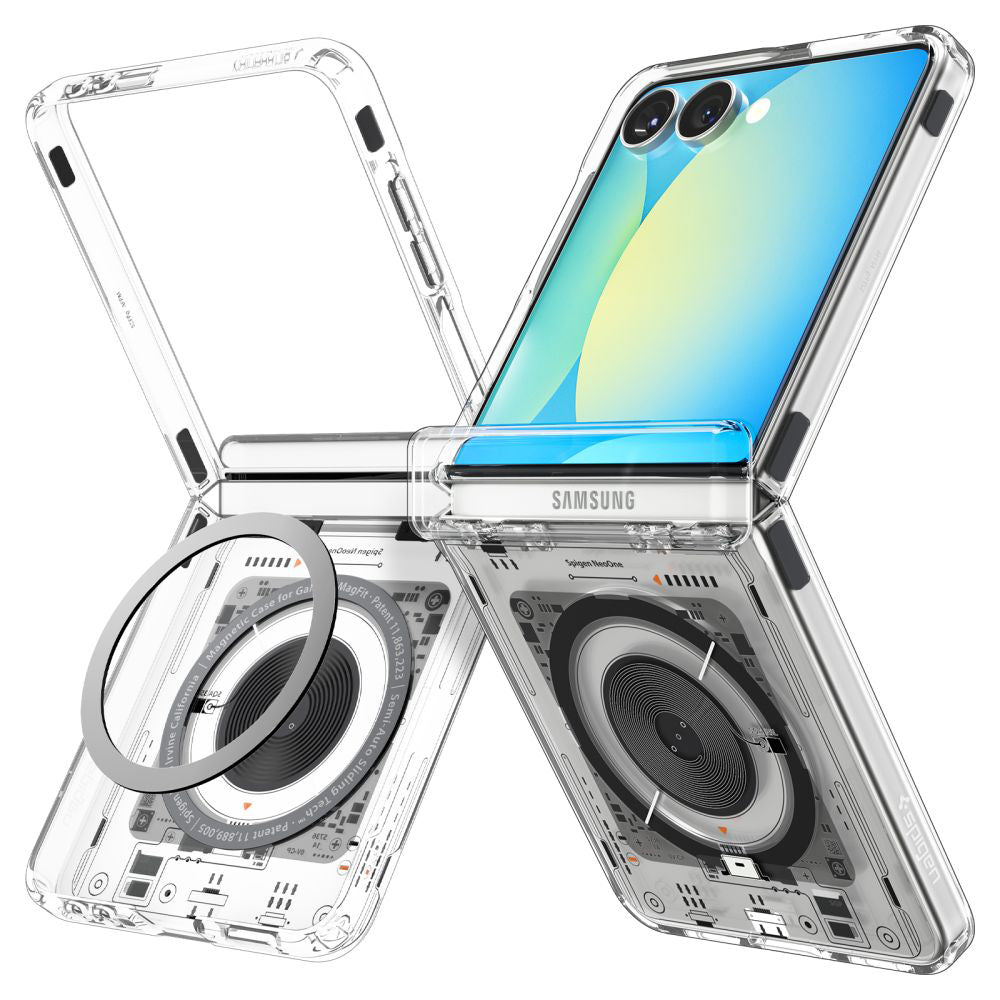 Etui MagSafe dla Samsung Galaxy Z Flip7 F766, Spigen, Ultra Hybrid Pro Neo One, Przezroczyste ACS09560
