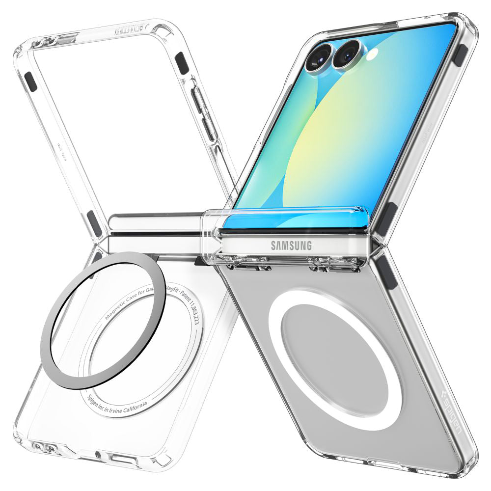 Etui MagSafe dla Samsung Galaxy Z Flip7 F766, Spigen, Ultra Hybrid Pro, Przezroczyste ACS09559