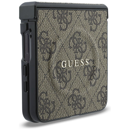 Etui MagSafe do Samsung Galaxy Z Flip8 F776, Guess, 4G Leather Classic, Brązowy
