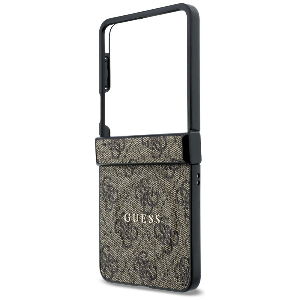 Etui MagSafe do Samsung Galaxy Z Flip8 F776, Guess, 4G Leather Classic, Brązowy