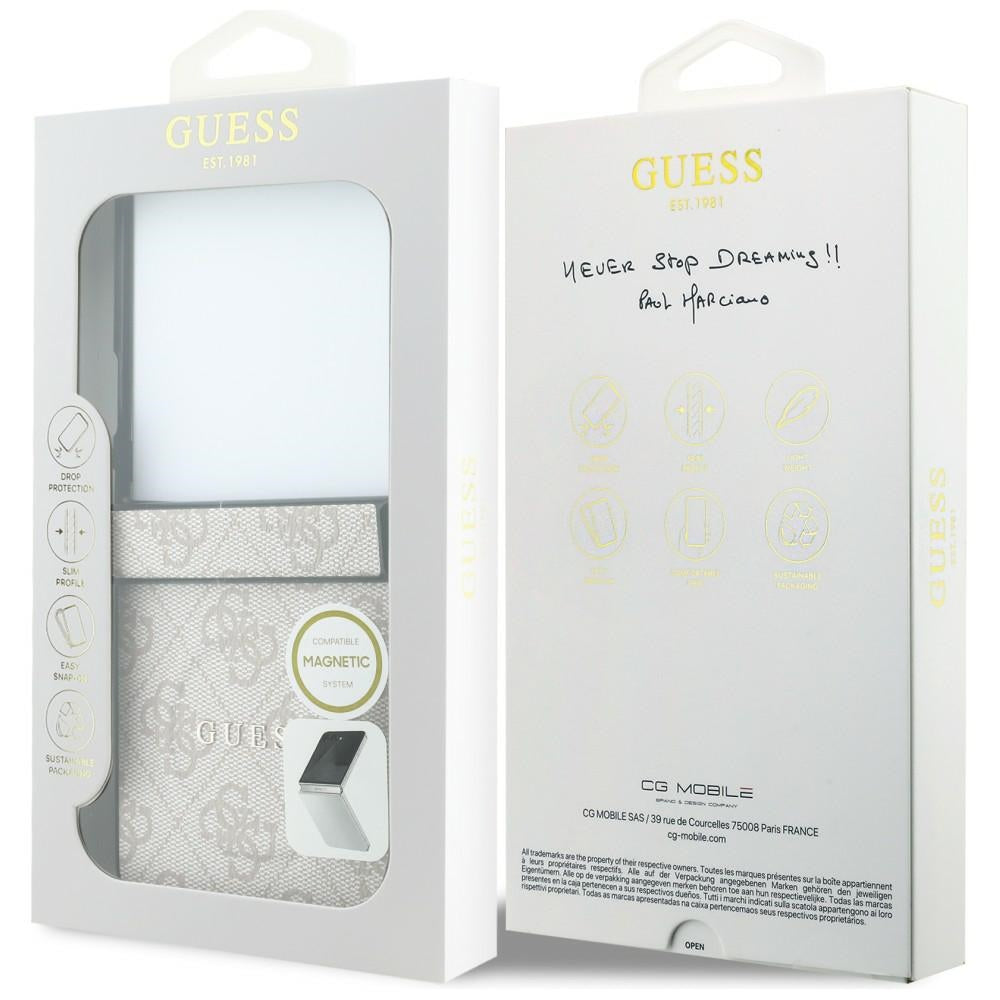 Etui MagSafe do Samsung Galaxy Z Flip8 F776, Guess, 4G Leather Classic, Różowe