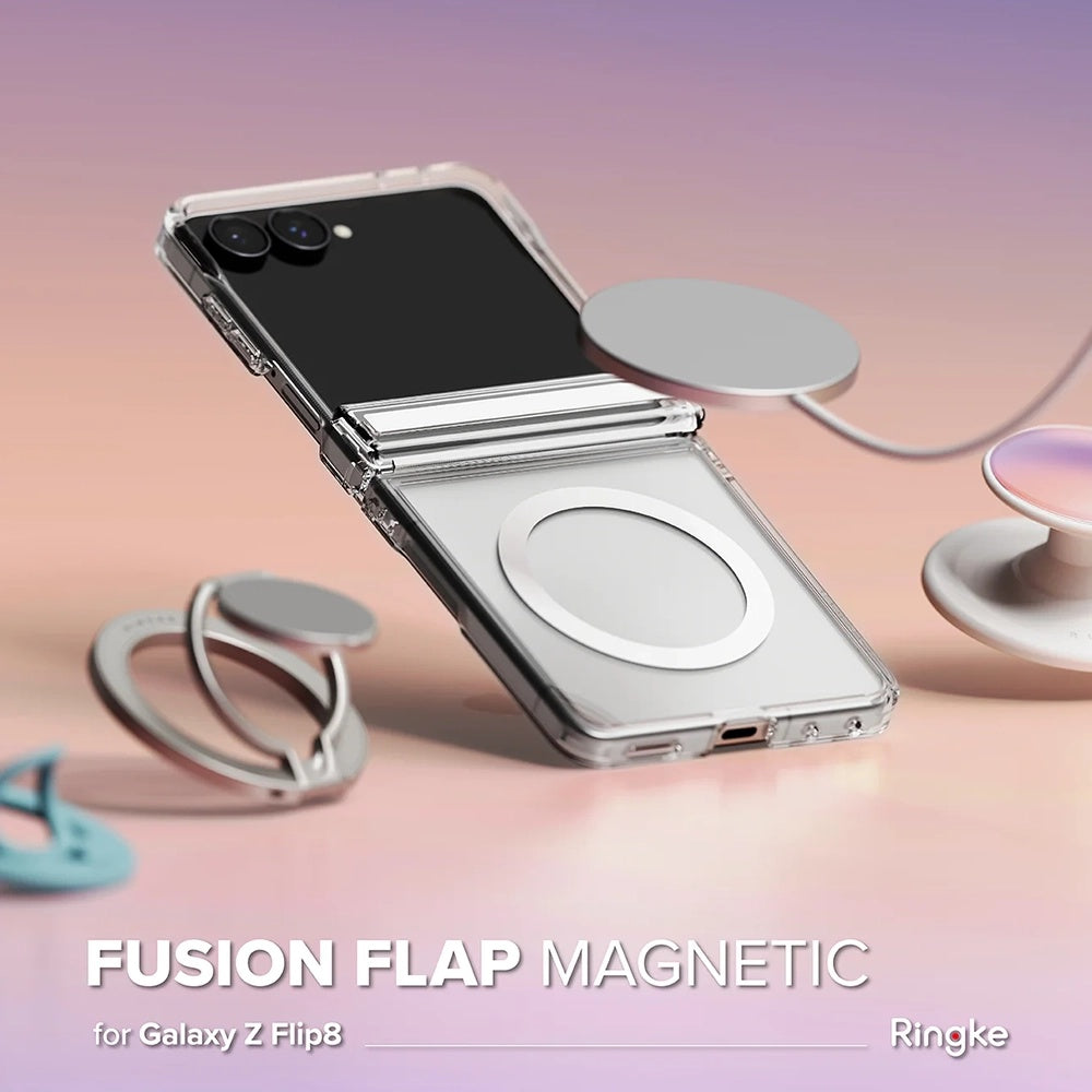 MagSafe Case for Samsung Galaxy Z Flip8 F776, Ringke, Fusion Flap, Transparent