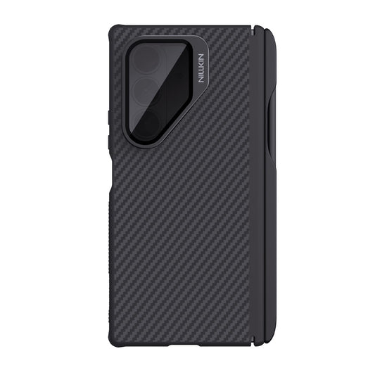 Etui MagSafe do Samsung Galaxy Z Fold7 F966, Nillkin, CarboProp z przezroczystą czarną osłoną obiektywu i uchwytem na rysik S-Pen, czarne
