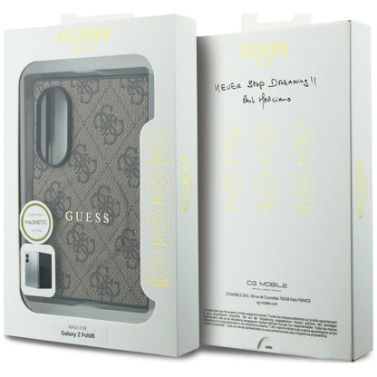 MagSafe Case for Samsung Galaxy Z Fold8 F971, Guess, 4G Leather Classic, Brown