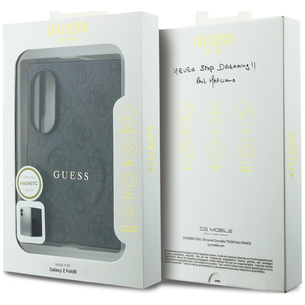 Etui MagSafe do Samsung Galaxy Z Fold8 F971, Guess, 4G Leather Classic, Czarny