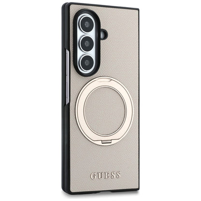 Etui MagSafe do Samsung Galaxy Z Fold8 Ultra F976, Guess, Ring Stand Grained Classic Logo, Beżowe