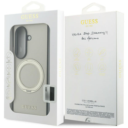 Etui MagSafe do Samsung Galaxy Z Fold8 Ultra F976, Guess, Ring Stand Grained Classic Logo, Beżowe