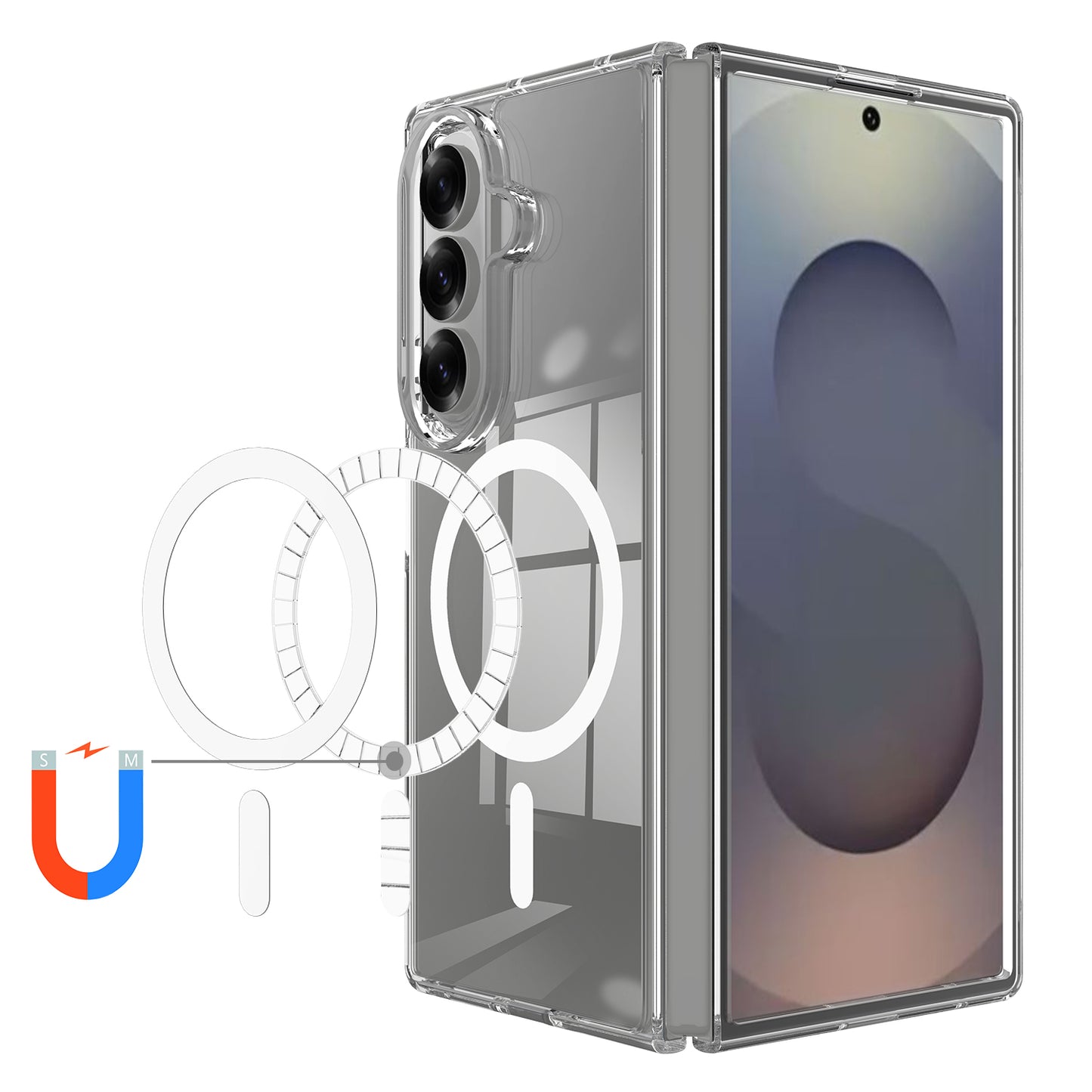 MagSafe Case for Samsung Galaxy Z Fold8 Ultra F976, Techsuit, Pro, Transparent