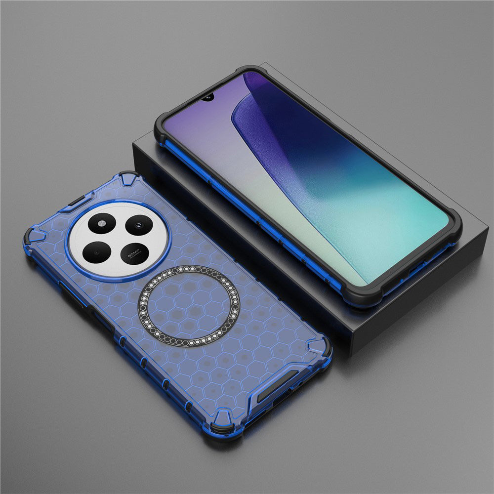 MagSafe Case for Xiaomi Poco C75 / Redmi 14C, Techsuit, HoneyComb Shield, Blue