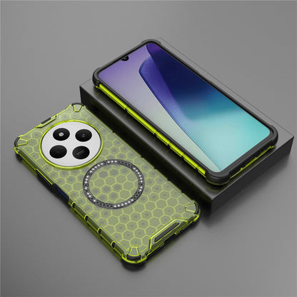 Etui MagSafe do Xiaomi Poco C75 / Redmi 14C, Techsuit, HoneyComb Shield, Zielony