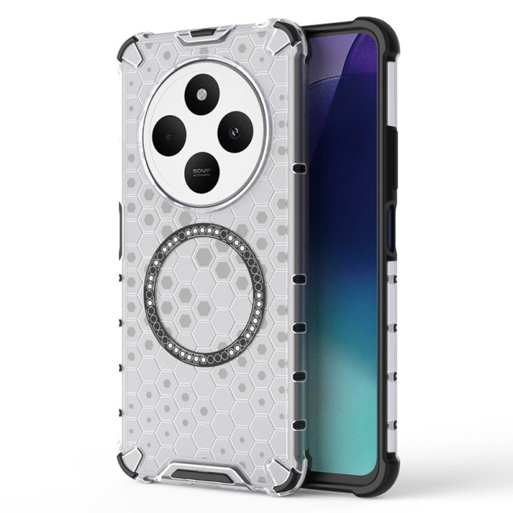 Etui MagSafe do Xiaomi Poco C75 / Redmi 14C, Techsuit, HoneyComb Shield, Białe