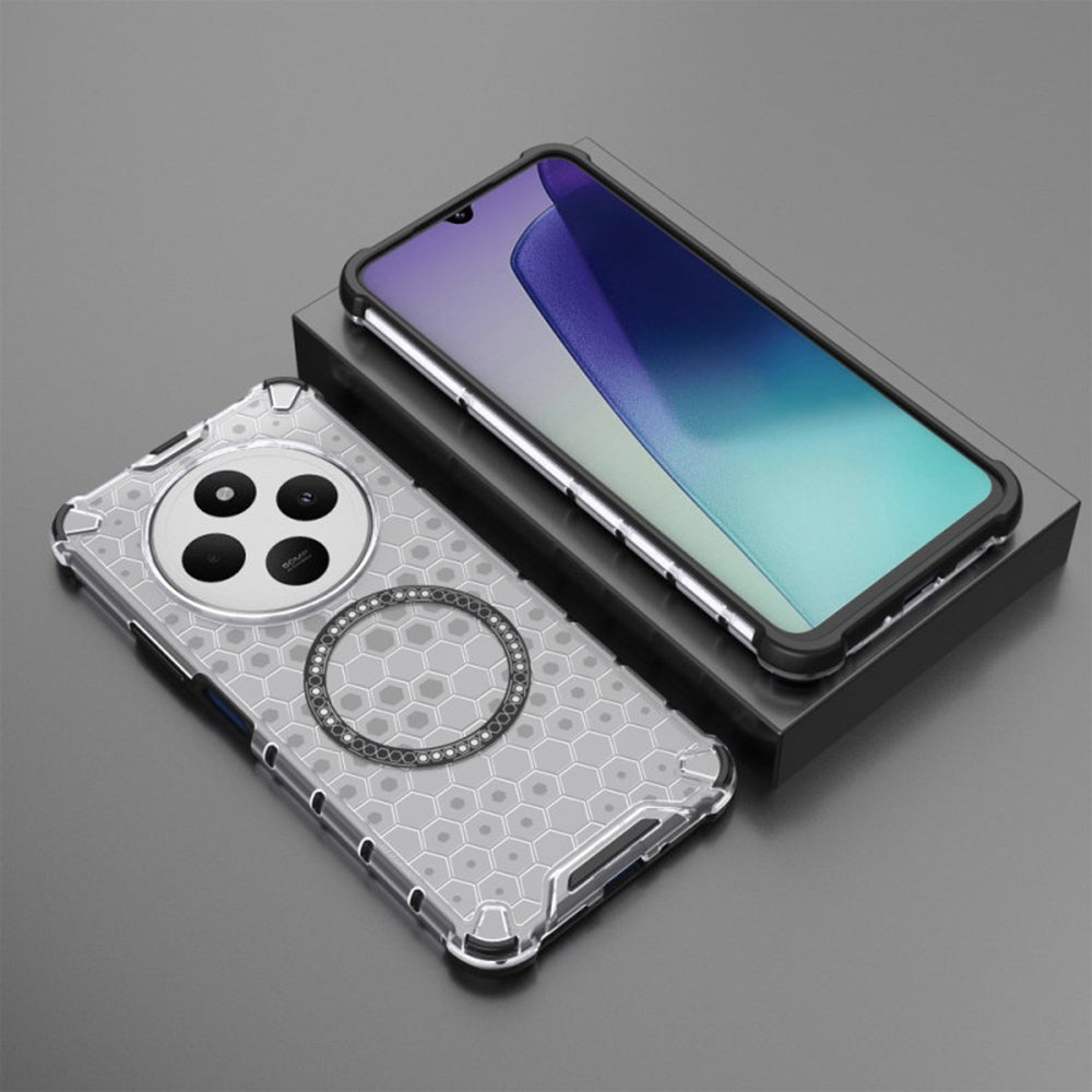 Etui MagSafe do Xiaomi Poco C75 / Redmi 14C, Techsuit, HoneyComb Shield, Białe