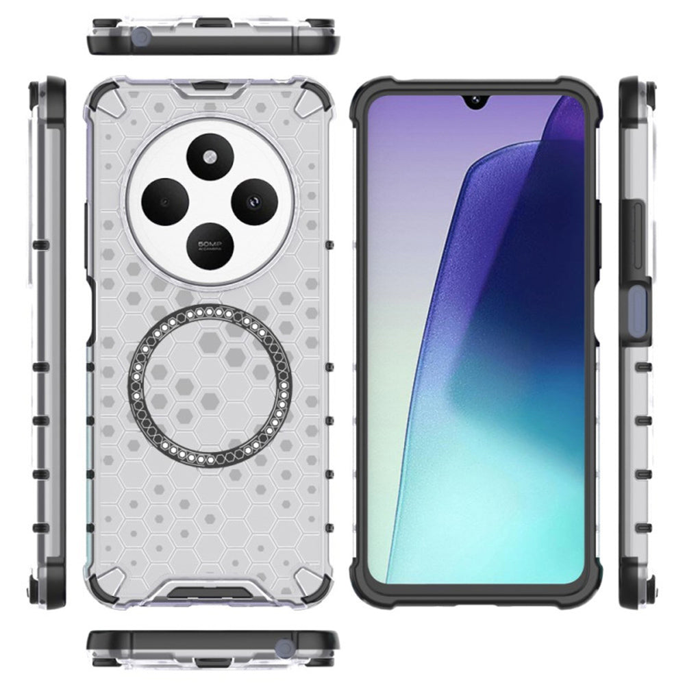 Etui MagSafe do Xiaomi Poco C75 / Redmi 14C, Techsuit, HoneyComb Shield, Białe