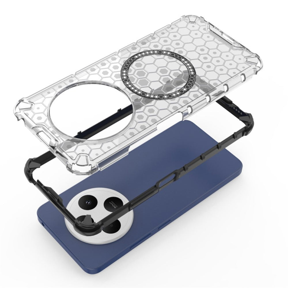 MagSafe Case for Xiaomi Poco C75 / Redmi 14C, Techsuit, HoneyComb Shield, Black