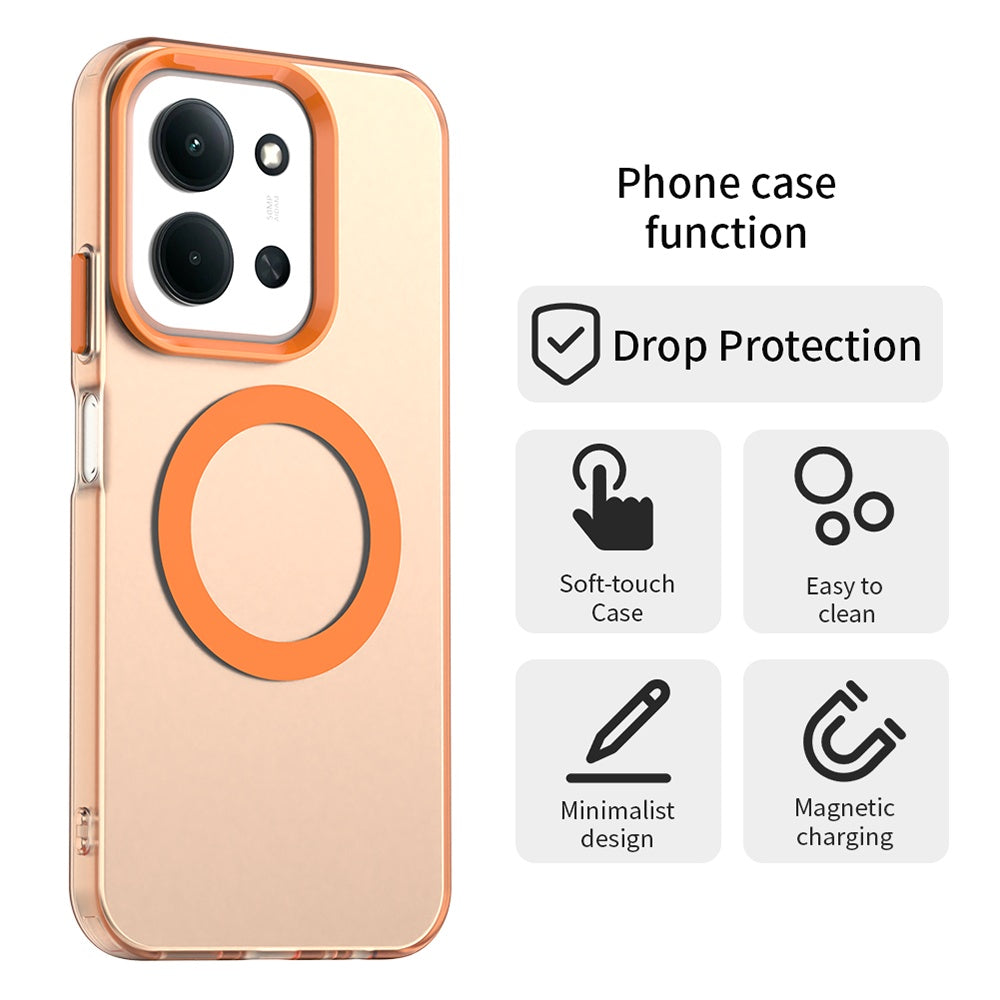 Etui MagSafe do Xiaomi Poco C85 4G / Redmi 15C 5G / 15C 4G, Techsuit, CandyCase, Pomarańczowe