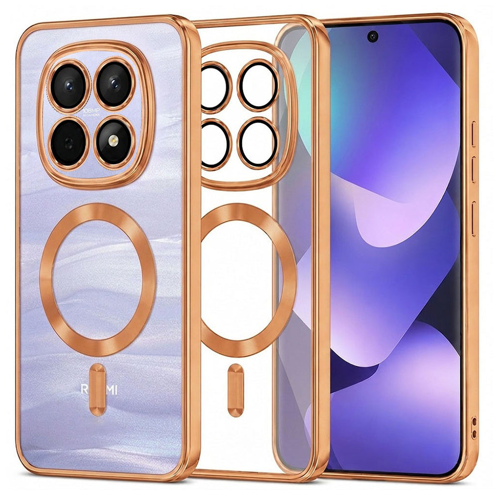 Etui MagSafe do Xiaomi Poco M8 / Redmi Note 15 5G / Note 15 4G, Techsuit, Luxury Crystal, Pomarańczowe
