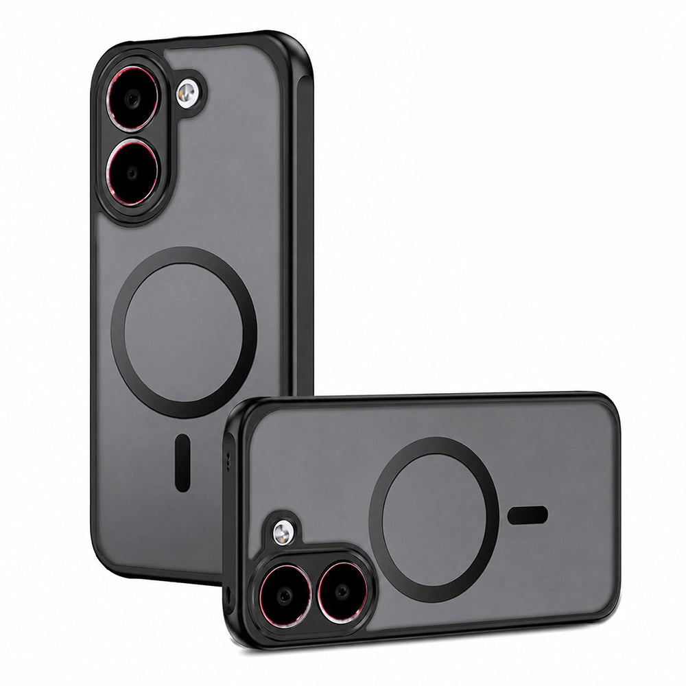 Etui MagSafe do Xiaomi Poco X8 Pro, Techsuit, PureFrost, Czarna Satynowa