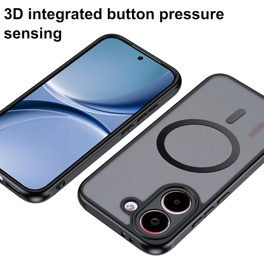 Etui MagSafe do Xiaomi Poco X8 Pro, Techsuit, PureFrost, Czarna Satynowa