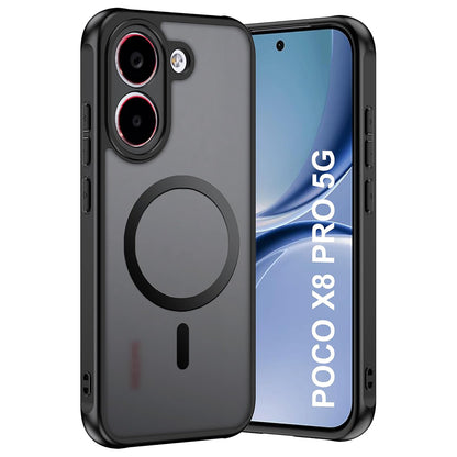 Etui MagSafe do Xiaomi Poco X8 Pro, Techsuit, PureFrost, Czarna Satynowa