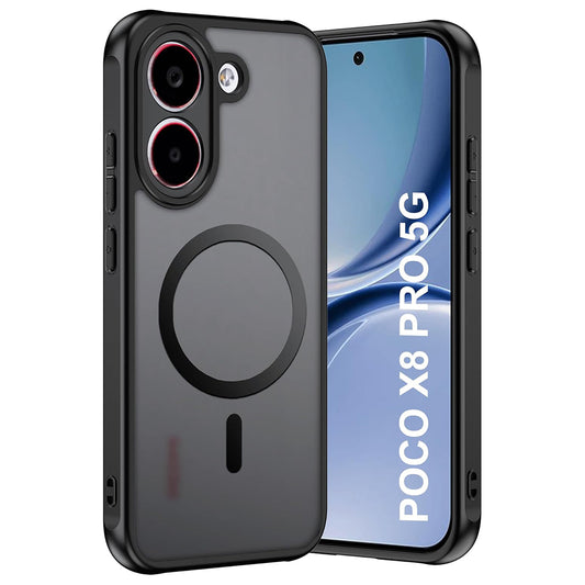 Etui MagSafe do Xiaomi Poco X8 Pro, Techsuit, PureFrost, Czarna Satynowa