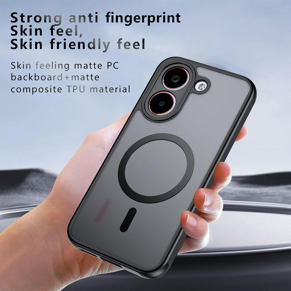 Etui MagSafe do Xiaomi Poco X8 Pro, Techsuit, PureFrost, Czarna Satynowa