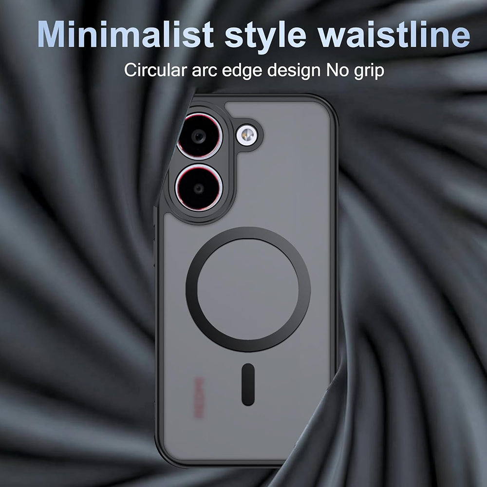 Etui MagSafe do Xiaomi Poco X8 Pro, Techsuit, PureFrost, Czarna Satynowa