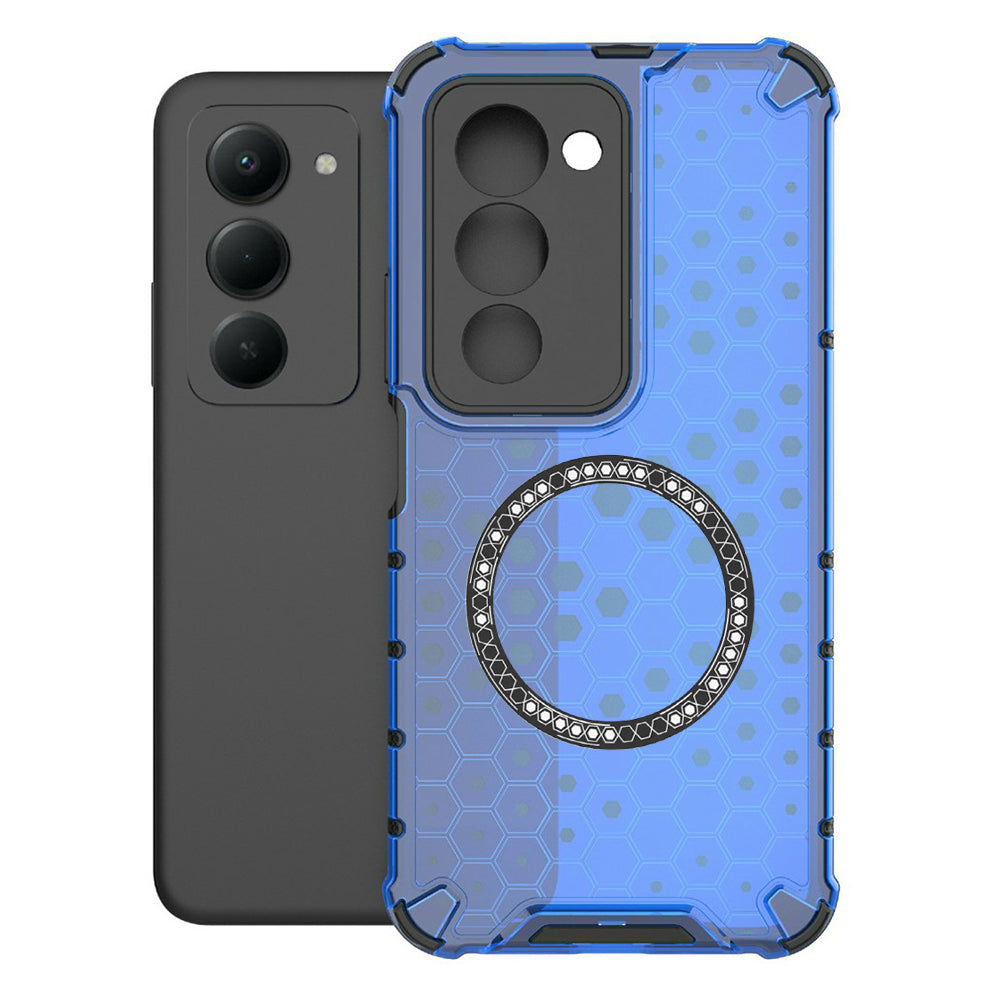 Etui MagSafe dla Xiaomi Redmi 15 5G / 15 4G, Techsuit, HoneyComb Shield, Niebieskie