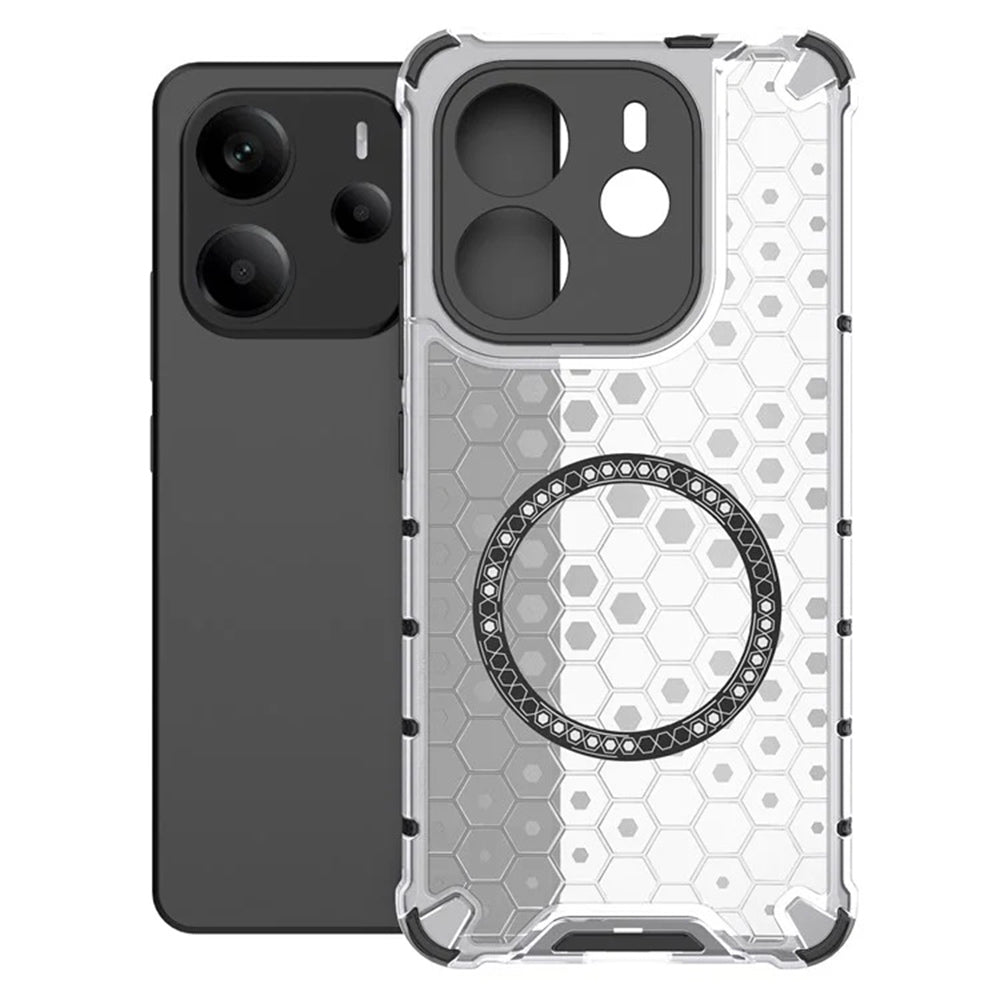 Etui MagSafe do Xiaomi Redmi Note 14 4G (Regional), Techsuit, HoneyComb Shield, Białe