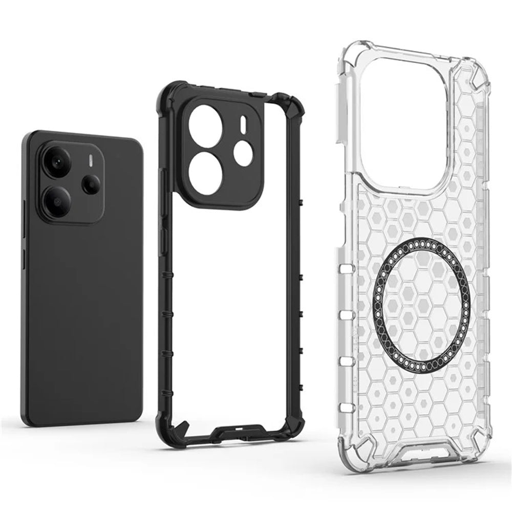Etui MagSafe do Xiaomi Redmi Note 14 4G (Regional), Techsuit, HoneyComb Shield, Białe