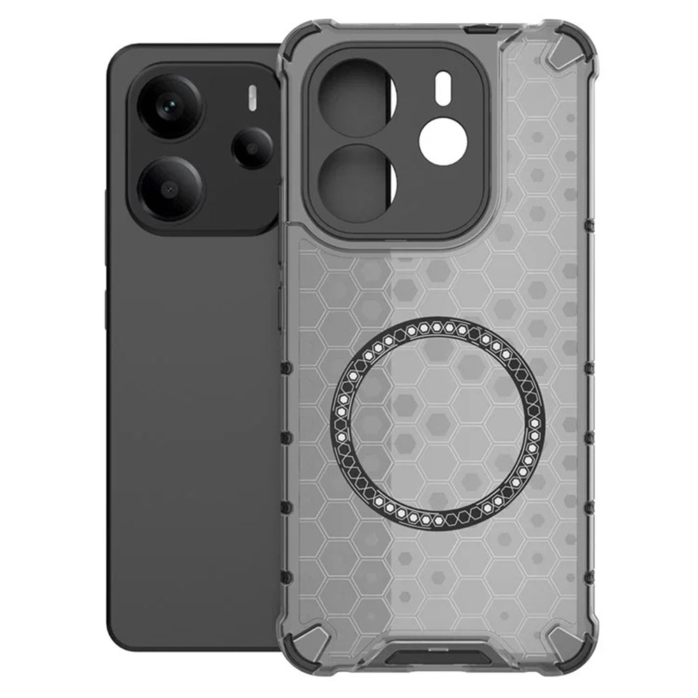 MagSafe Case for Xiaomi Redmi Note 14 4G (Regional), Techsuit, HoneyComb Shield, Black