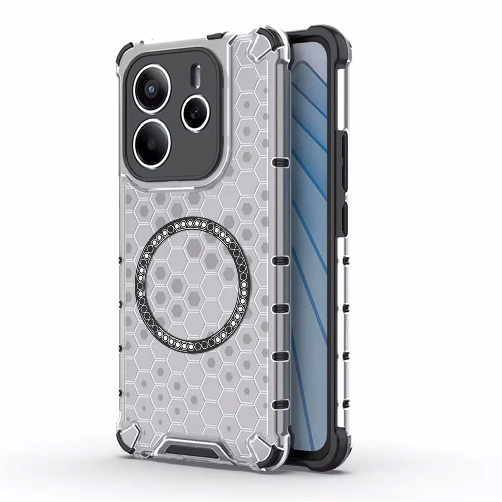 Etui MagSafe do Xiaomi Redmi Note 14 5G, Techsuit, HoneyComb Shield, Białe