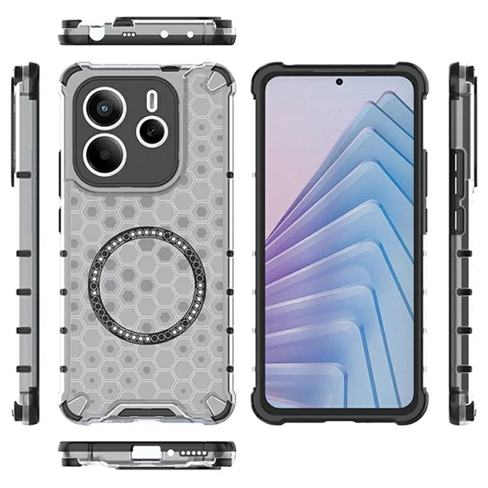 Etui MagSafe do Xiaomi Redmi Note 14 5G, Techsuit, HoneyComb Shield, Białe