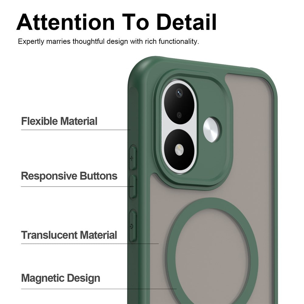 MagSafe Case for Xiaomi Redmi Note 17 4G / Note 17 5G, Techsuit, HaloFrost II, Green