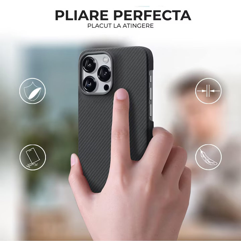 Etui MagSafe dla Apple iPhone 17 Pro Max, Techsuit, Włókno Aramidowe, Czarne