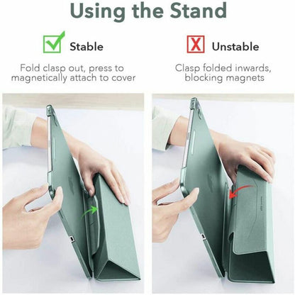 Etui na Apple iPad Air 11 (2025) / Air 11 (2024) / Air (2022) / Air (2020), ESR, Ascend Trifold, Satynowa Zielona