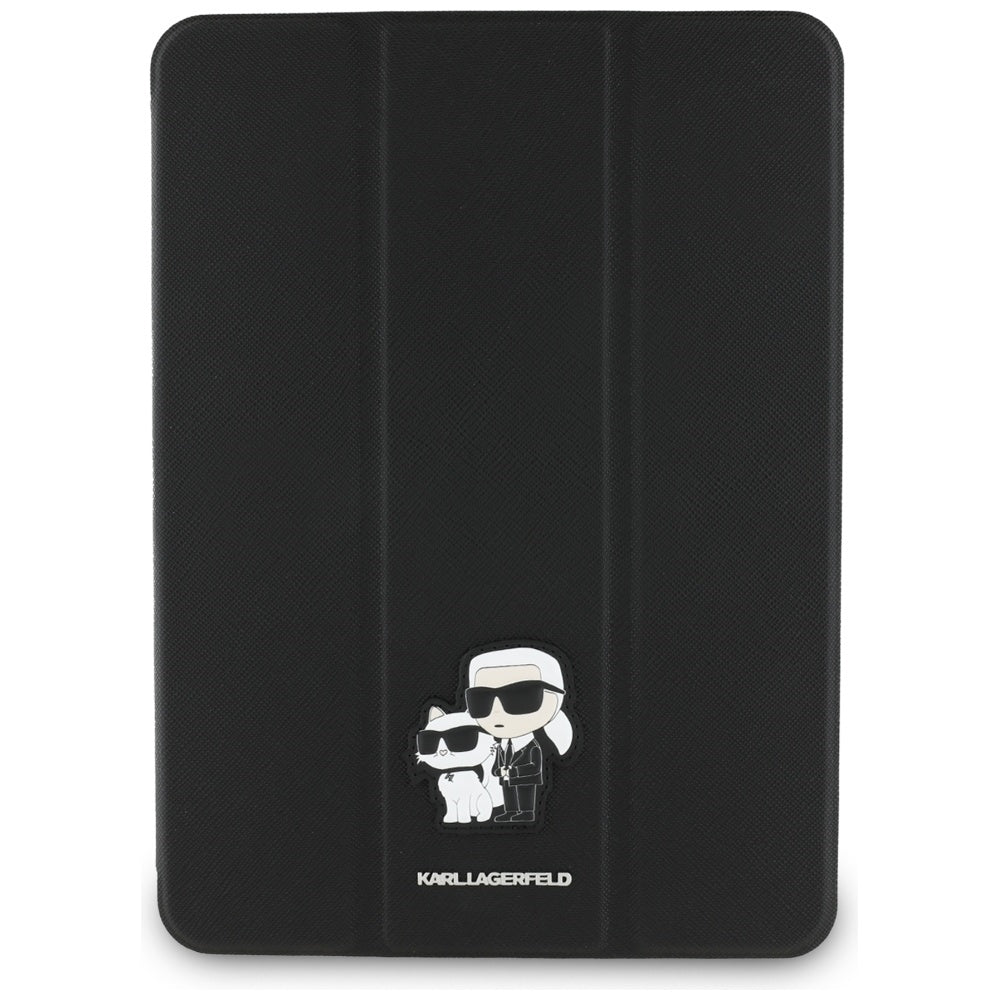Etui na Apple iPad Air 11 (2025) / Air 11 (2024), Karl Lagerfeld, Saffiano Karl & Choupette, Czarne