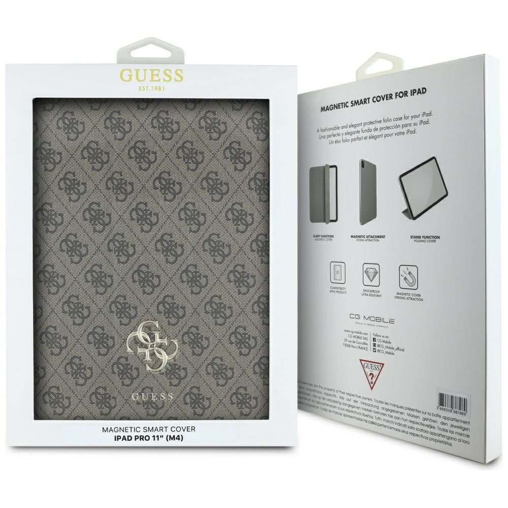 Etui dla Apple iPad Pro 11 (2024), Guess, 4G Big Logo, Brązowy